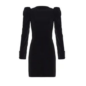 Jill Stuart Long Sleeve Velvet Mini Cocktail Dress